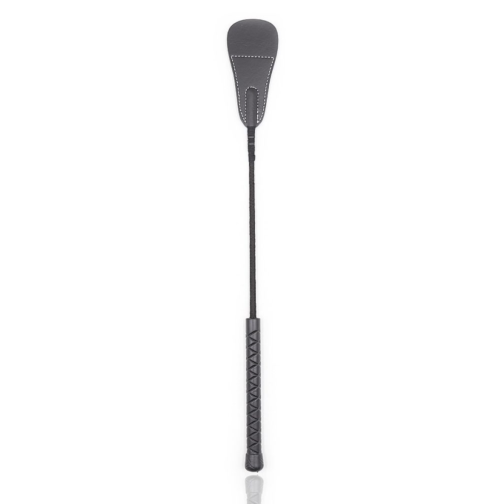 a black leather riding crop