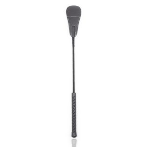 a black leather riding crop